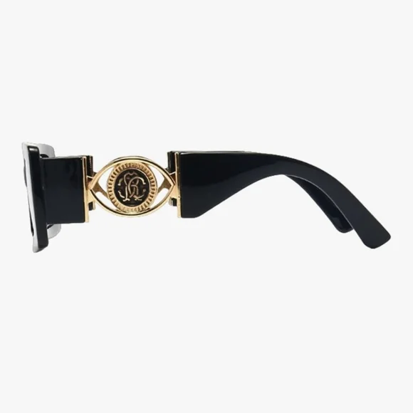 Elegant Black Rectangular Womens Sunglasses - Picture 5 of 6